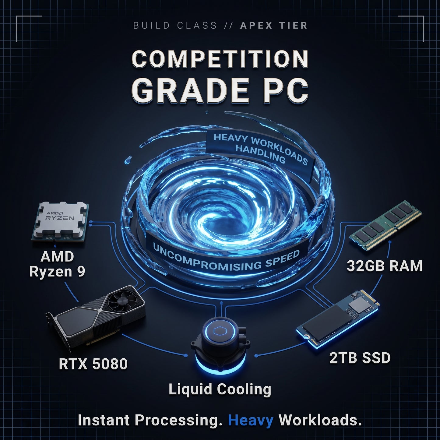 ULT Premier Performance PC | Velocity Micro Partner | AMD RYZEN 9 9950X3D | RTX 5090 | 32GB Ram | 2TB Storage | Ultimate Performance Hardware