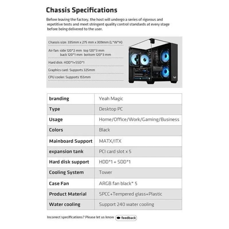 Yeah Magic Ultra-Clear Panoramic PC Case
